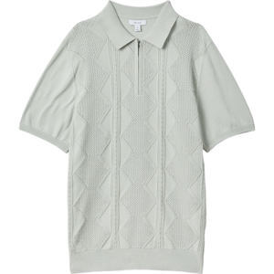 REISS TROPIC Cotton Half Zip Polo Shirt